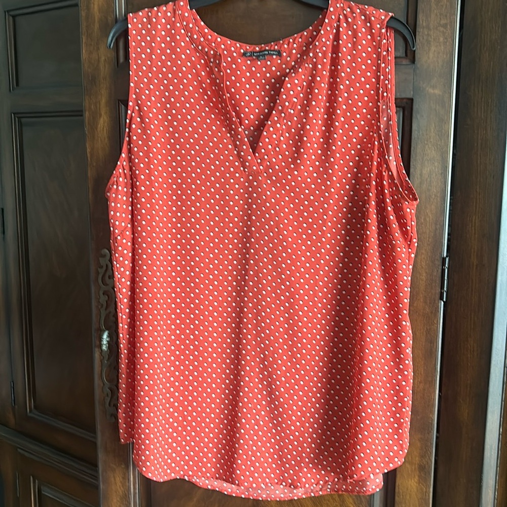 Adrianna Papell polka dot top, size XL
